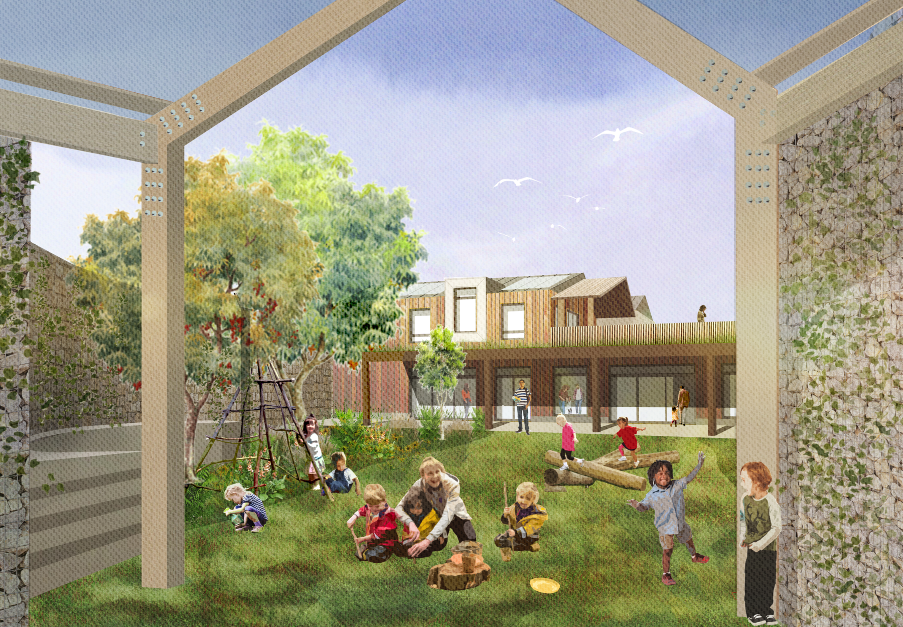 Sarah-Wigglesworth-Architects Portland-Nursery Garden-View 3600